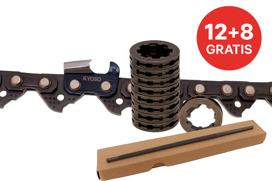 Pachet Lant Kyoso 34D-3/8-1.5 (12 + 8 Gratis) + Pile Rotunde 5.5mm + Rotite Motrice 3/8 - imaginea 1